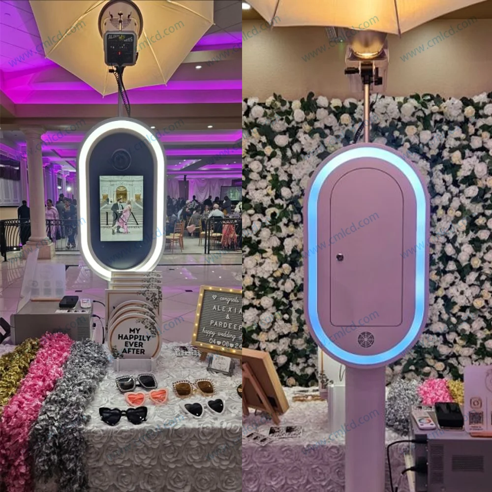 Salsa Photo Booth Oval Photobooth Machines Dslr Photo Booth Shell Available for Black and White Shell With App Remote Control