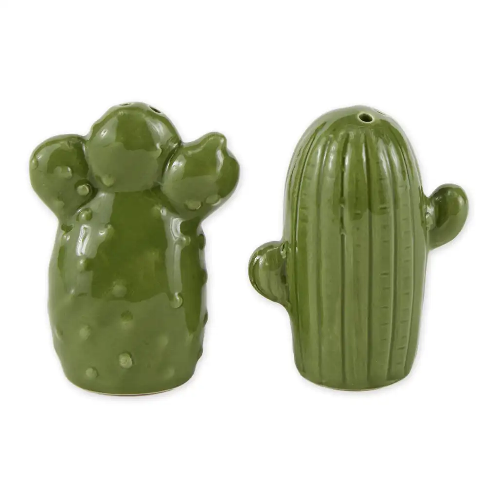 Creative Design Kitchen Set Cactus Ceramic Salt & Pepper Shakers