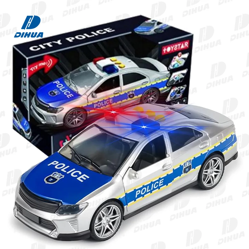 Wholesale Kids Police Car Toy 1 14 Friction Car Plastic Police Play Vehicle with Openable Doors Large Toy Car with Light and Sound From