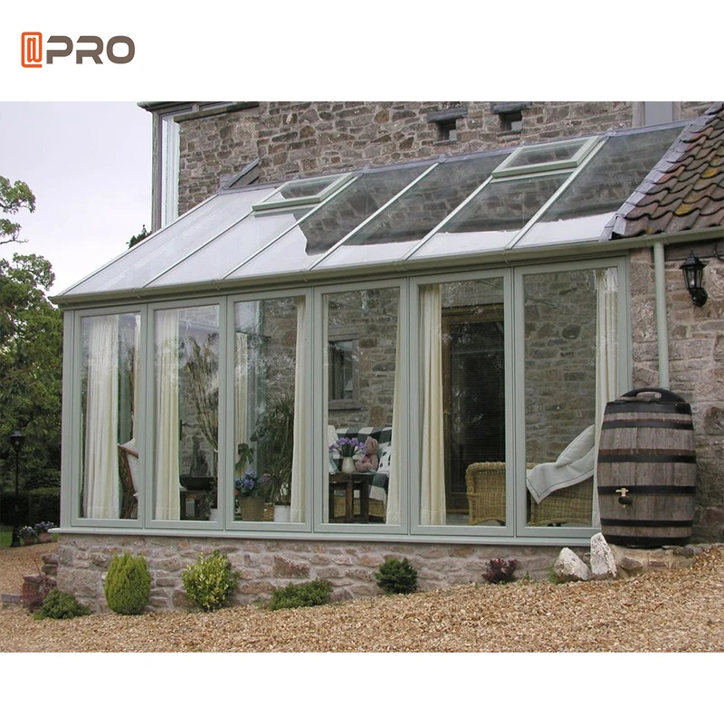 Factory Customized Construction Aluminum Panels Glass Houses Modern Glass Sunroom Glass Roof Panels Houses Sun Room System
