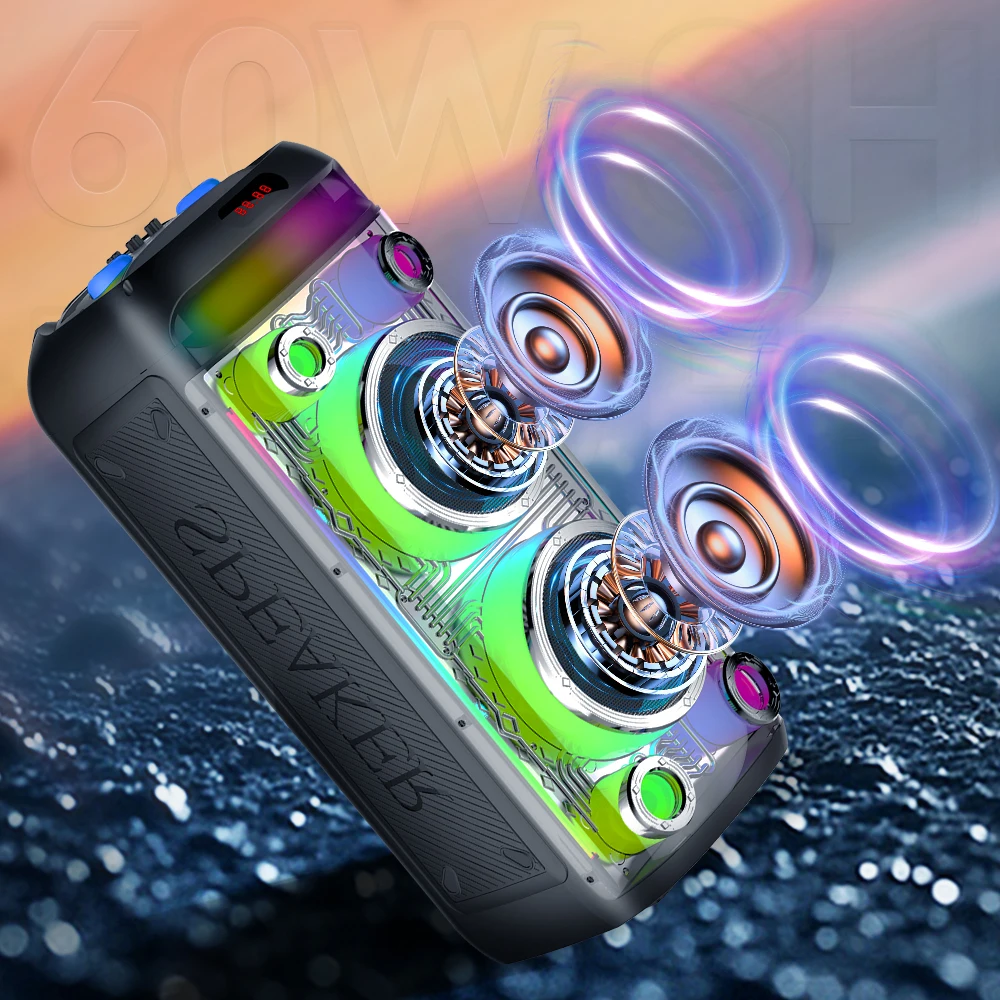 ZQS8282 Portable Bluetooth Speaker - Dual 8 Inch 50W Power