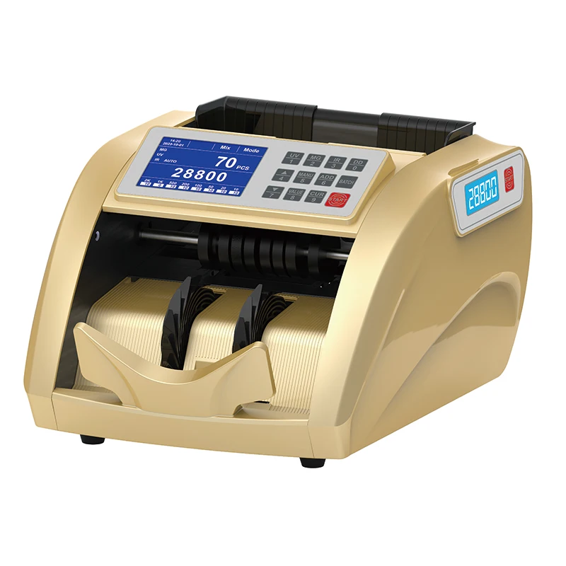 P40 Cheap Portable  Two Display TFT Touch Screen Black with UV MG IR CIS Money Counter Bill Counting Machine