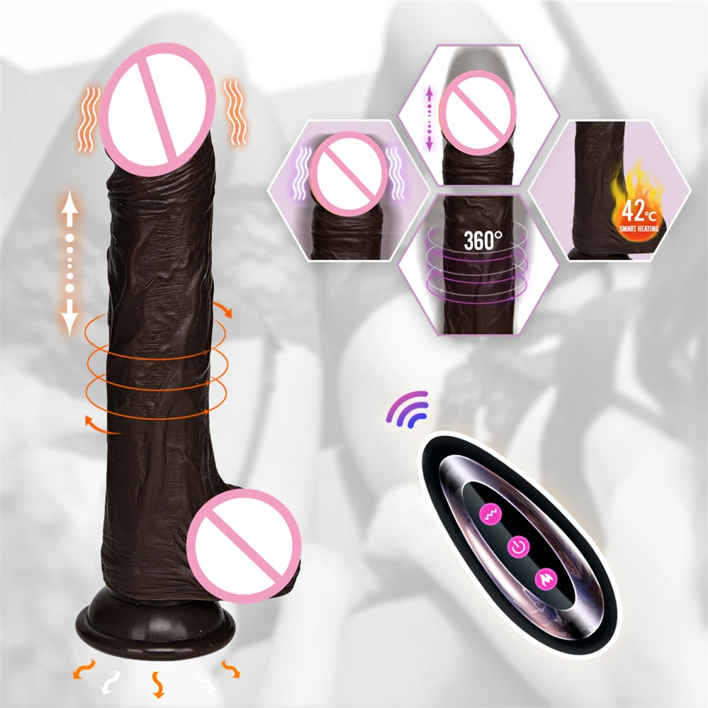 Thrusting Vibrator Realistic Vibrating 10 Thrusting & Rotating Actions  Vibrations, 8.8 Dildo Machine Sex Toy for Women