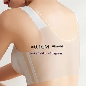 Women's Ultra-Thin Ice Silk Wireless Camisole Bra Full Coverage with Padding Comfortable Everyday Lingerie for Summer Bras
