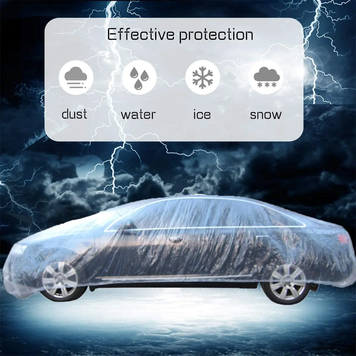Folding Transparent Clear Rain Disposable Waterproof Dustproof Plastic Car Cover Car Covers
