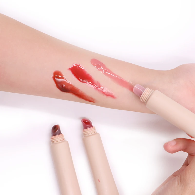 New Trendy Vegan Cosmetics Custom Hydrating Lip Tint and  Balm Soft Tube Fruit Flavored Herbal Lip Gloss with Private Label supplier