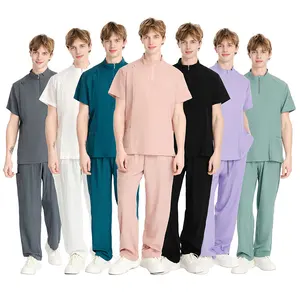 Wholesale Custom Men Scrubs Uniforms Sets Hospital Medical Uniform Suit Doctor Nurse Scrubs Set