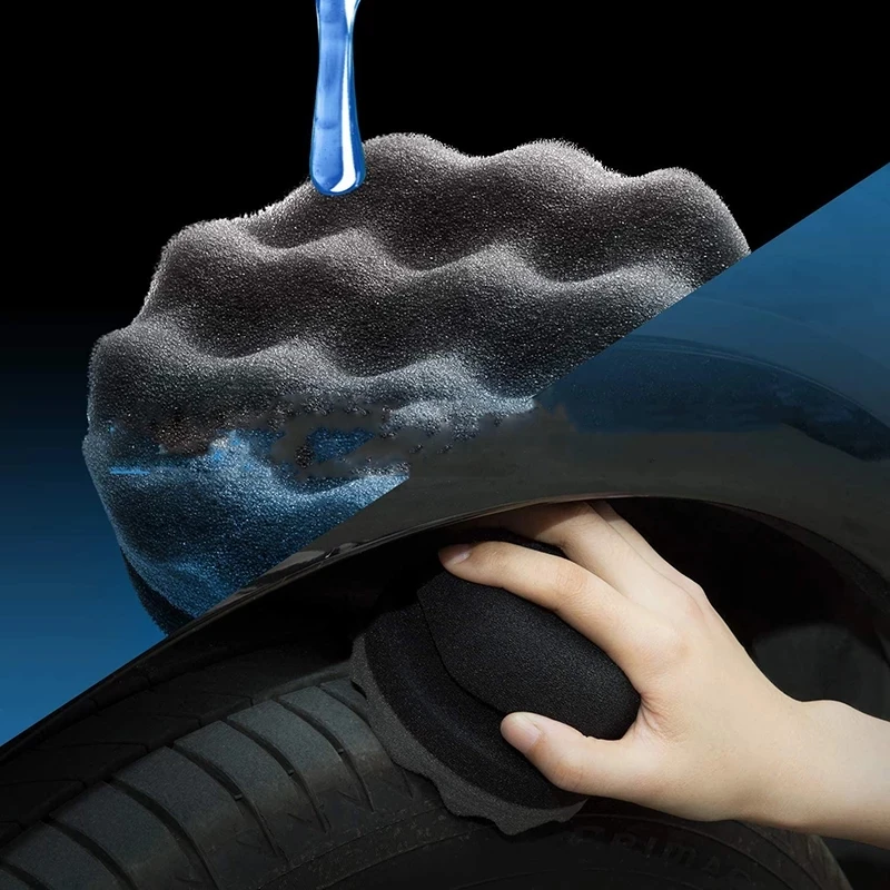 Полировальная губка для автомобиля, ручной аппликатор с шестигранным захватом, восковая губка для шин, губка высокой плотности для полировки автомобиля