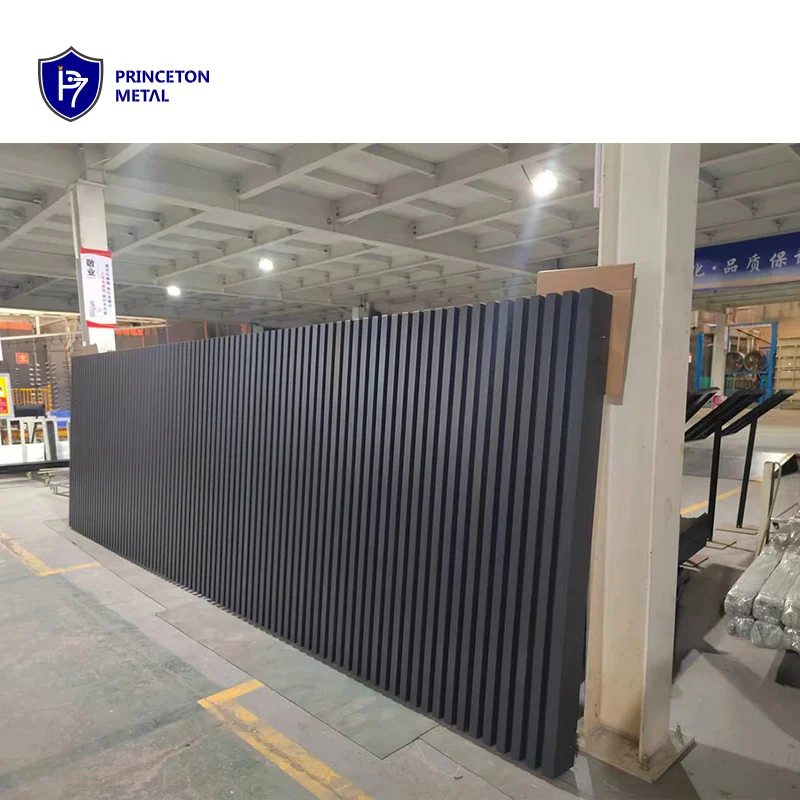 PRINCETON METAL Customized Aluminium Alloy Outdoor Slat Slider Gate New Design Automatic Sliding Gate for Villas and Gardens