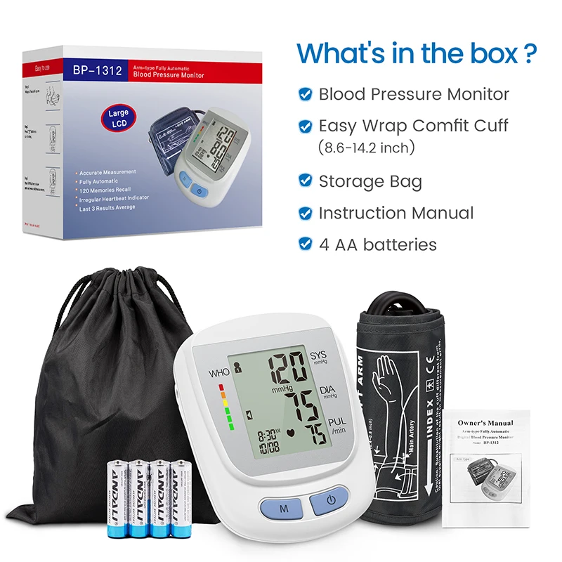 Digital Blood Pressure Upper Arm Tonometer Electronic