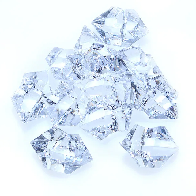 260pcs Colorful Acrylic Plastic Transparent Stone Crystal Rocks Vase Filler  Artificial Color Fish Tank Home Wedding Decorations