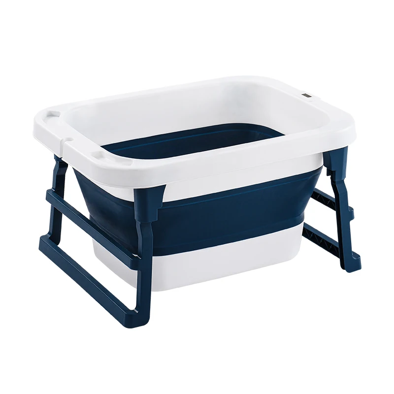 Baby Products Plastic Folding Baby Bathtub Portable Toddler Bath Tub With Comfortable Cushion