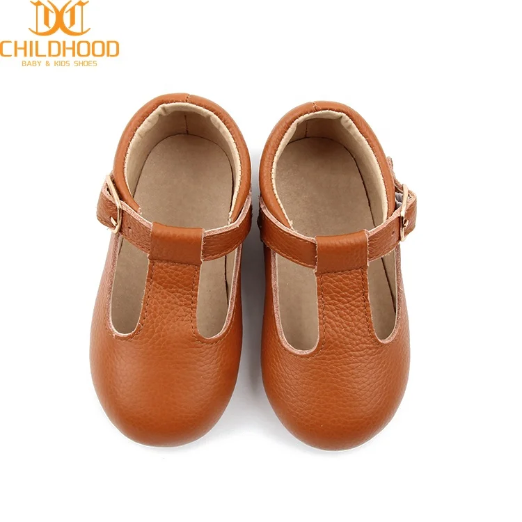 Жесткой подошвой резиновые детские ботинки «Мэри-Джейн»; Обувь из натуральной кожи; Детские праздничные туфли