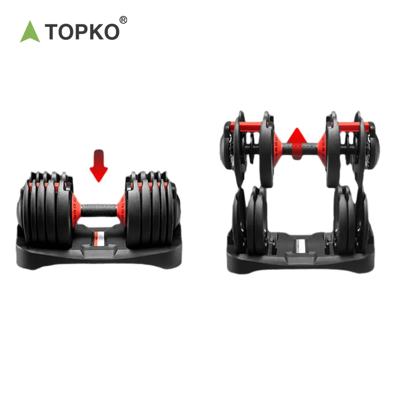 TOPKO 5-52.5LB Adjustable Dumbbell Set Multi Functional Fitness Gym Weights for Body Building Adjustable Dumbbells
