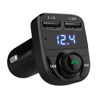 FM Transmitter Audio MP3 Player 3.1A Quick Charge Dual USB Car Charger Blue tooth Kit Car