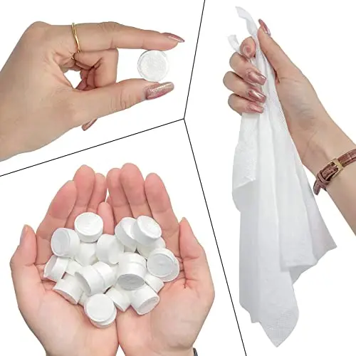 Compressed Wipes, Towels, or Compact Toilet Paper Tablets,for Travel, Home, Outdoor Activities (Convenient Carrying Cases)