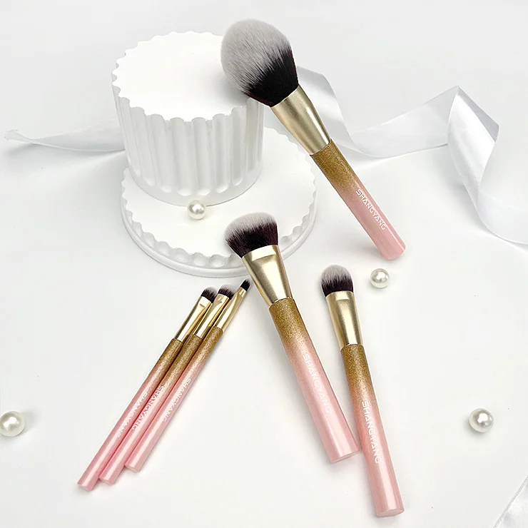 Premium Quality Professional 6Pcs Make Up Brushes Natural Hair Private Label Makeup Brush Set