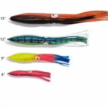 Cheery 9 Inch Artificial Soft Bait Trolling Lure Fishing Tackle for Tuna & Marlin PVC Octopus & Squid for River Use – Soft Lure – view 4