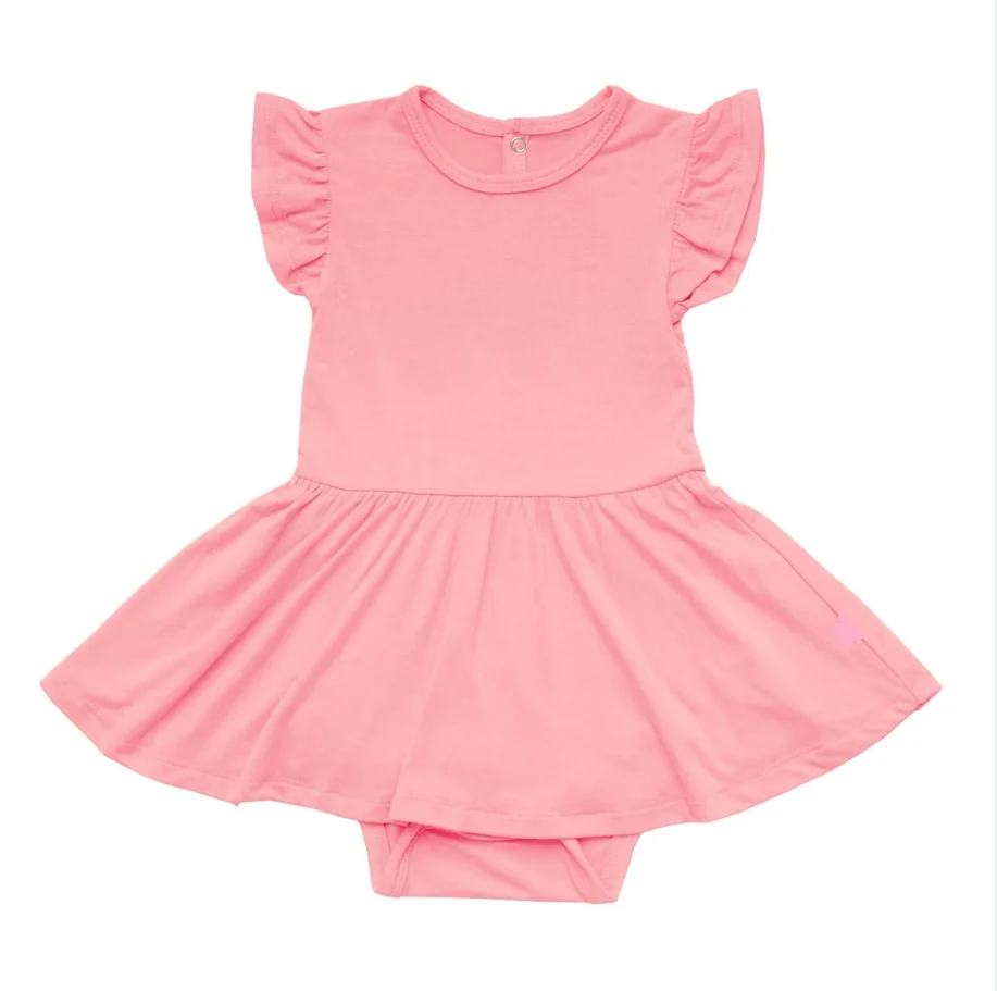 Newborn Baby Girl Summer Dress Long Sleve Twirl Bamboo 95 Bamboo Rayon