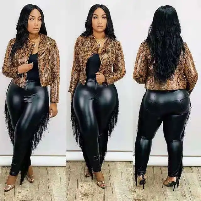 Array segment Bliv ophidset Wholesale Trending Products New Arrivals Brown Leather Pants Women With  Tassels Motorcycle Pants 5XL Plus Size Pants From m.alibaba.com