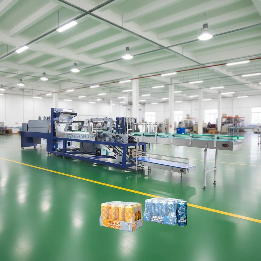 Լավագույն գնով կես սայլակի փաթեթավորման սարք՝ թղթե տուփով և կծկվող ֆիլմի փաթեթավորման սարք՝ բանկաների և շիշերի համար