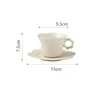 milk white glaze flower pattern cup and saucer