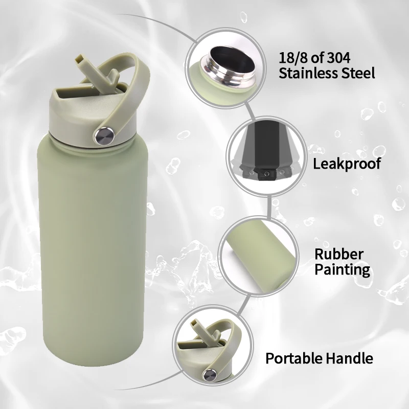 Customized 32oz Double Wall Sports Travel Vacuum Bottle