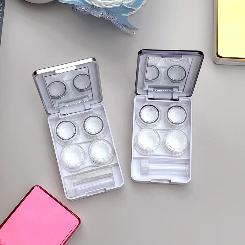 Wholesale Contact Lens Double Cases Plastic Realcon SLH-001 CN BEI 55mm L *12mm G Blue Green Pink Orange White Black