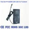 200W Sharp Corner Black 20V 10A 4.5*3.0mm