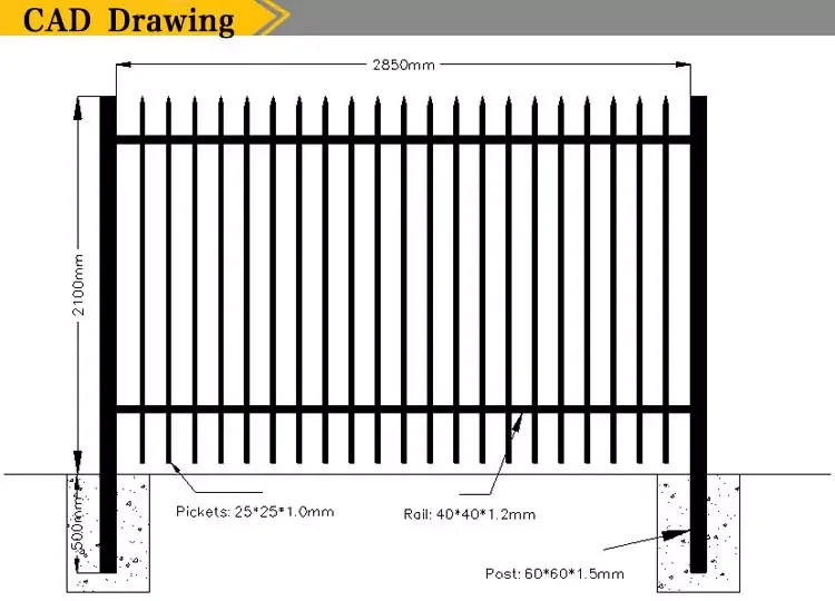 Factory Oem Galvanized Steel Fencing Picket Majestic Fencing - Buy ...