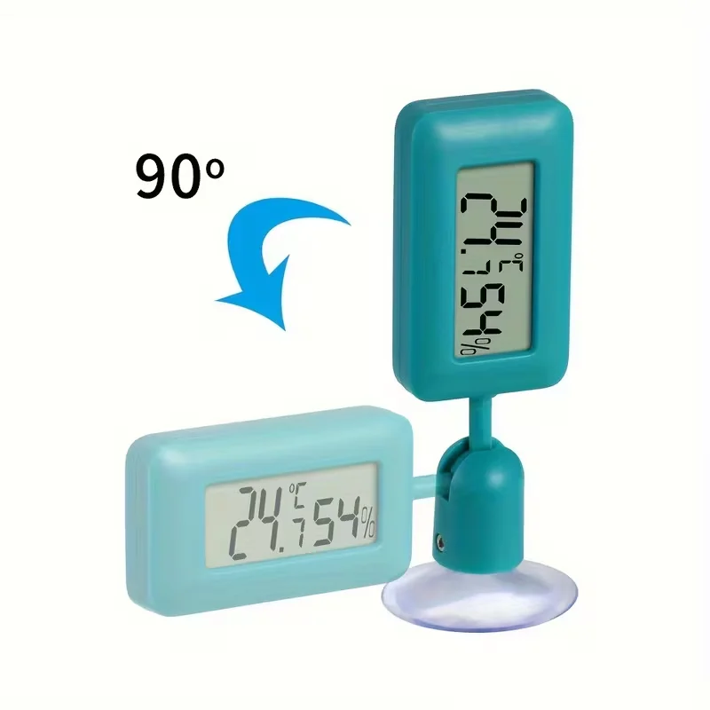 360° Rotatable Household Reptile Pet Tank Digital Short Plastic Mini LCD Thermo Thermometer Hygrometer
