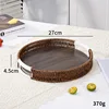 Round deep color wooden tray-27*4.5cm