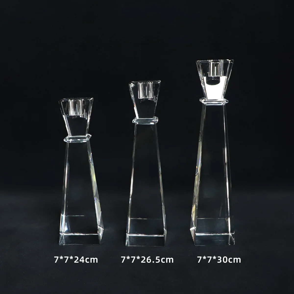 High quality glass candle holder decorations set of 3 long stem glass tealight candle holders factory