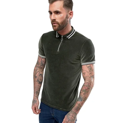 mens velvet polo shirt