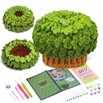 DIY Handcraft Customized Art Craft Kit Crochet Coaster Yarn Crochet Kit