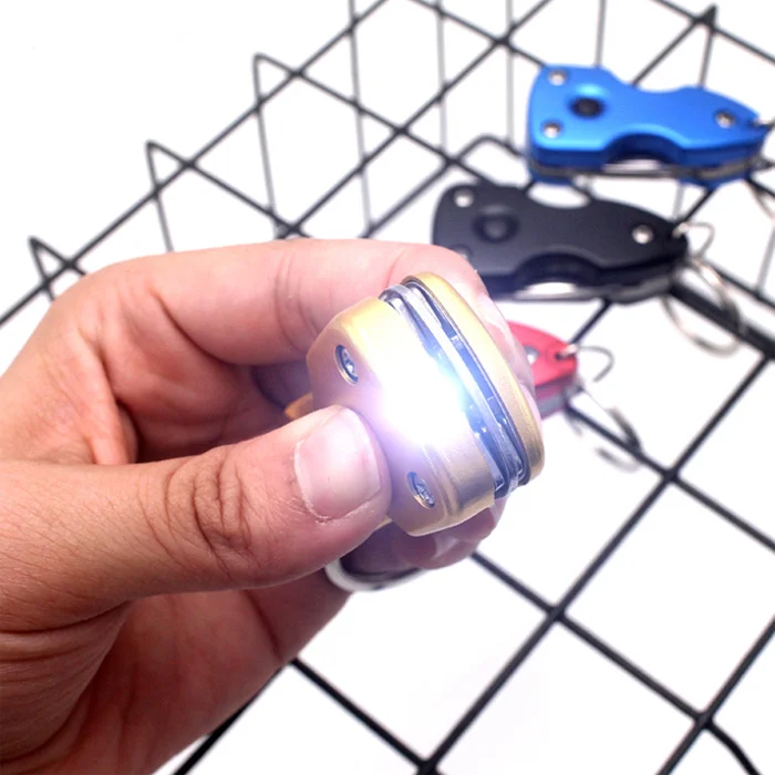 Battery Included Compact 7-function Tool with Bright LED Light On/off Power Switch and Metal Split Key Ring with Aluminium Case