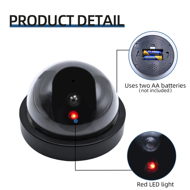 Customizable Dome Dummy CCTV Security Camera Indoor IR Infrared LED Blink Flashing Light Waterproof Simulation with CCD Sensor