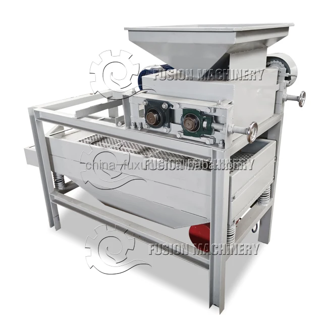 Palm Nut Kernel Separating Machine Walnut and Almond Cracking Cleaning Line Almond Kernel Dehuller Machine