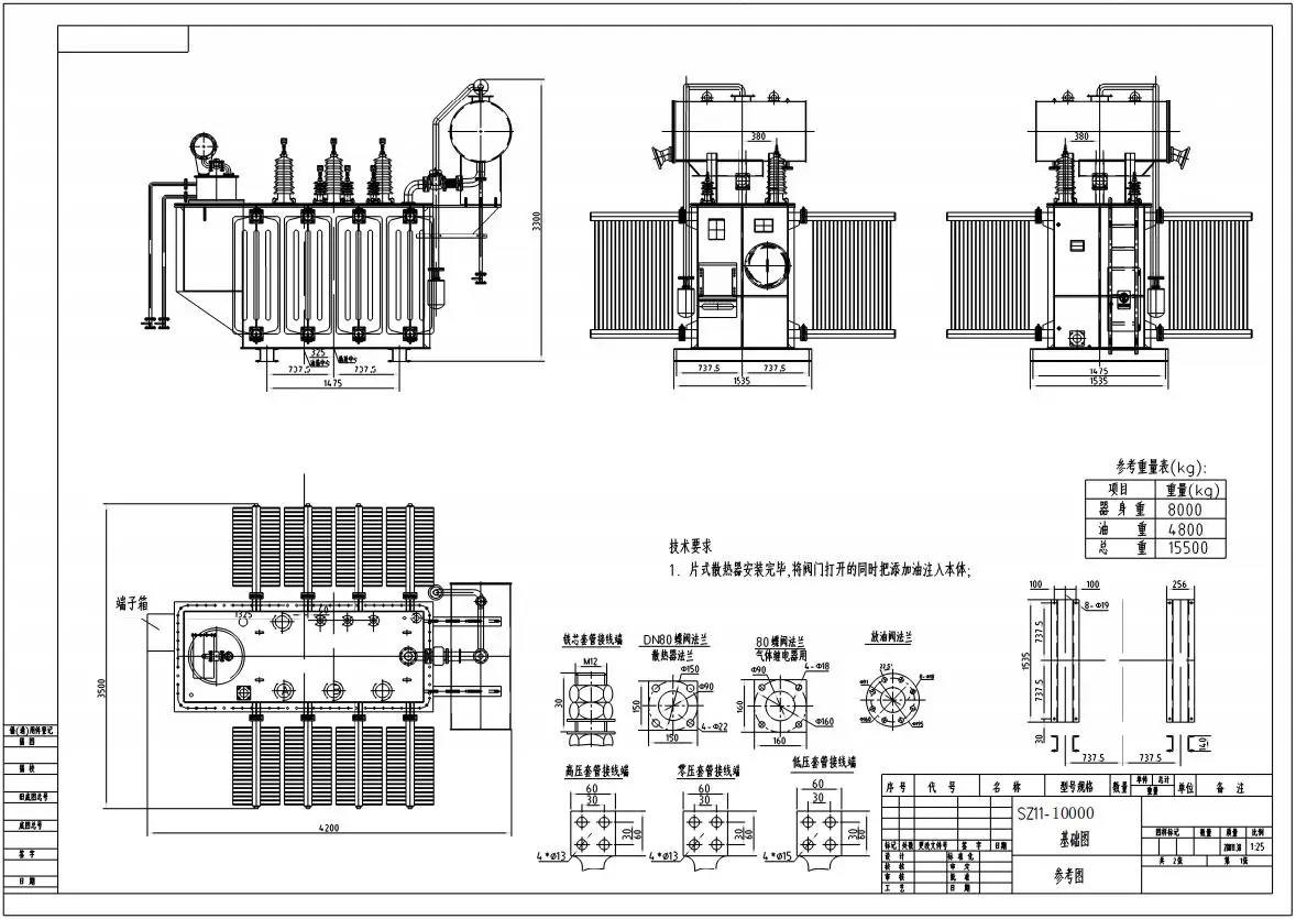 Professional manufacturers Step Down Three Phase 50/60hz  oil immersed distribution transformer factory