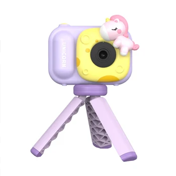 Kids Unicorn Camera Toys Children Christmas Birthday Gifts HD Digital Video Camera 3 Puzzle Games with 32GB SD Card for Toddler