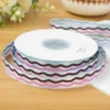Light Blue with Pink & Brown Wave Pattern