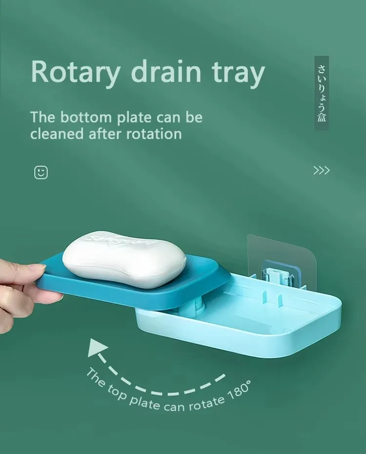Creative Fashion Wall Mount Hole Free Vacuum Soap Dish Plastic Drain Soap Tray Holder details
