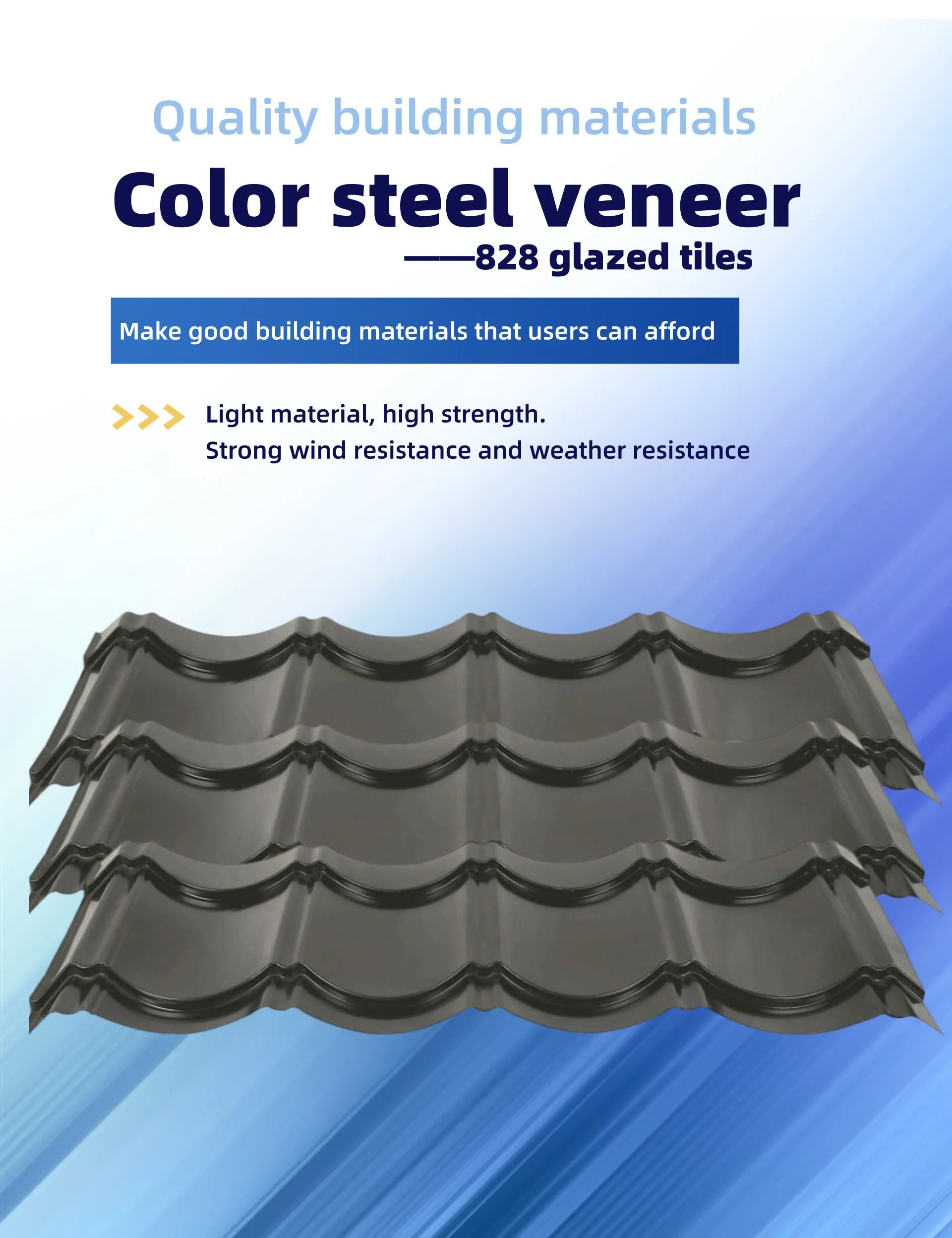 ppgi roofing sheets/galvanized corrugated sheet/metal roofing sheet design-828 Glazed Tiles details