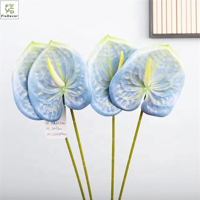 Wholesale Artificial Plastic Anthurium Flowers Real Touch Plant for Home Wedding Party Decoration Table Centers Piece