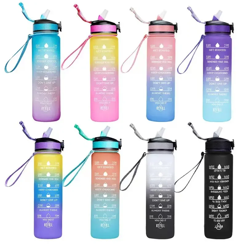 Wasserflasche Botol Minum Waterfles Botellas Motivadoras Plastics Water ...