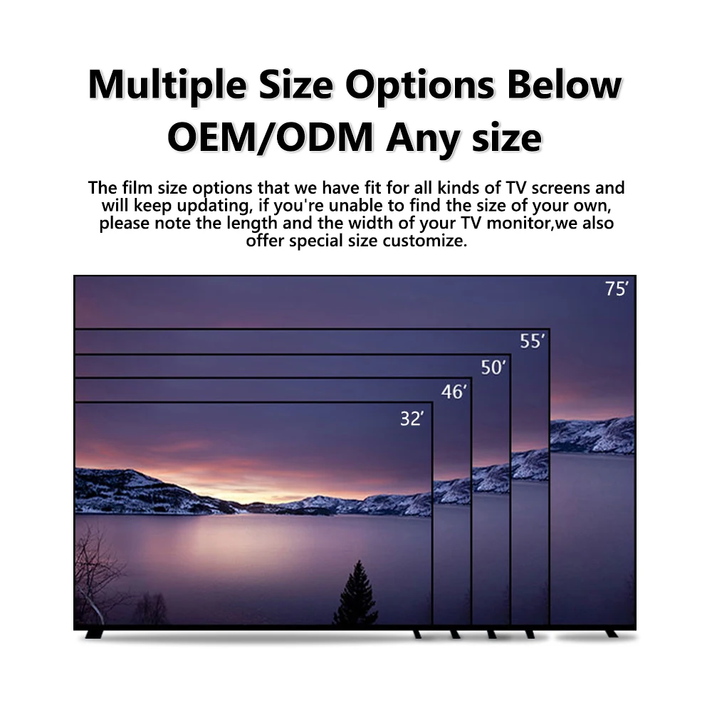 High Transparency Anti Glare Eye Protector Acrylic Anti-Shock Blue Light Filter for Tv Screen Protector 55 Inch