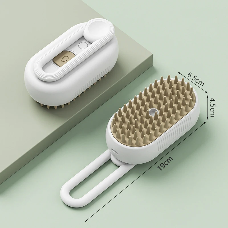 New Design 3 in 1 Silicone Pet Steamy Grooming Brush Steam Hair Removal Tool Comb Dog Cat Self Cleaning Spray Brush