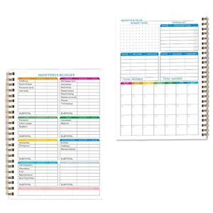 A5 Spiral Bound Personal Family Budget Planner E commerce Manufacturer Account Plan Book with Paper Cover Gift