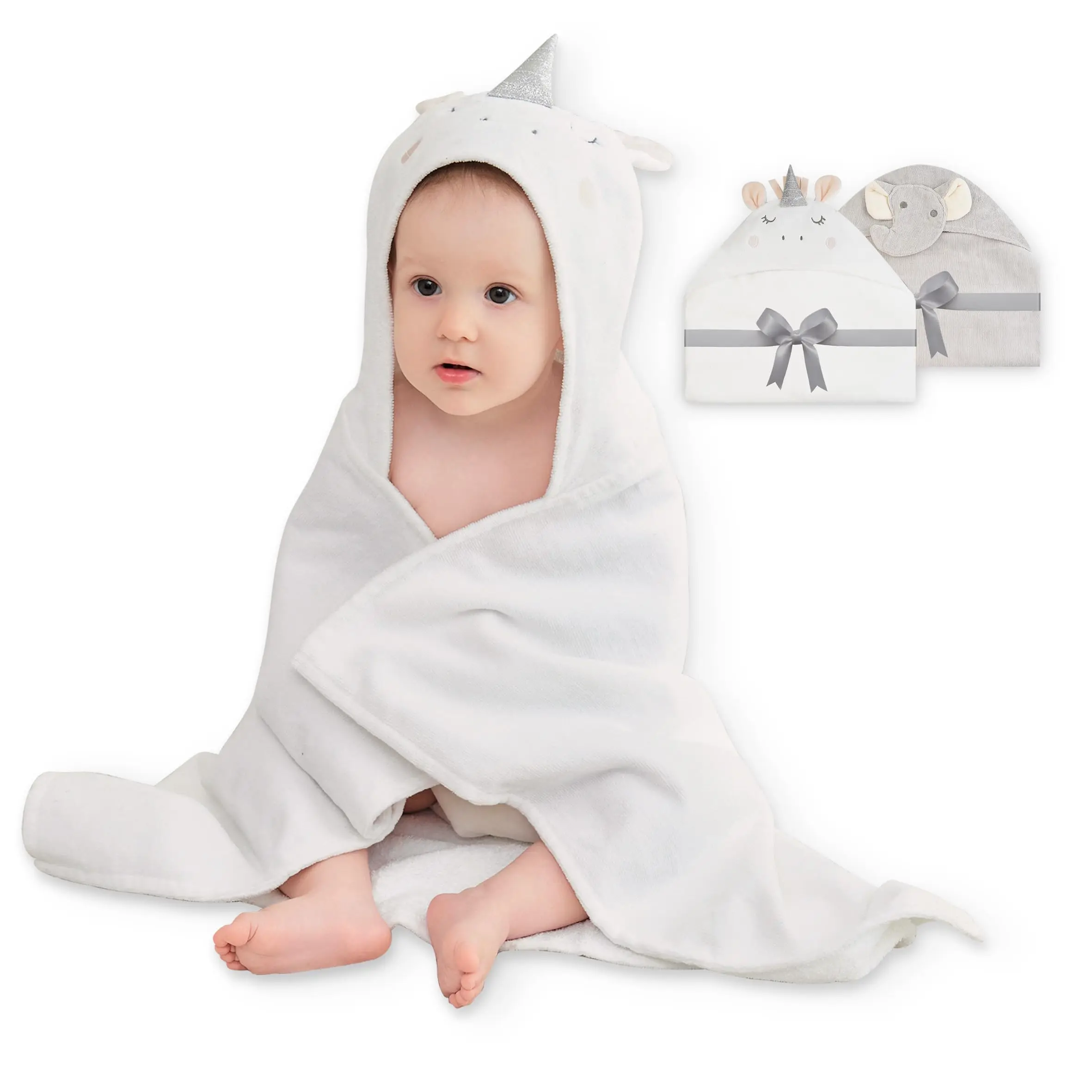 Babeniq Hooded Baby Towel And Washcloth Best Bamboo Hooded Baby