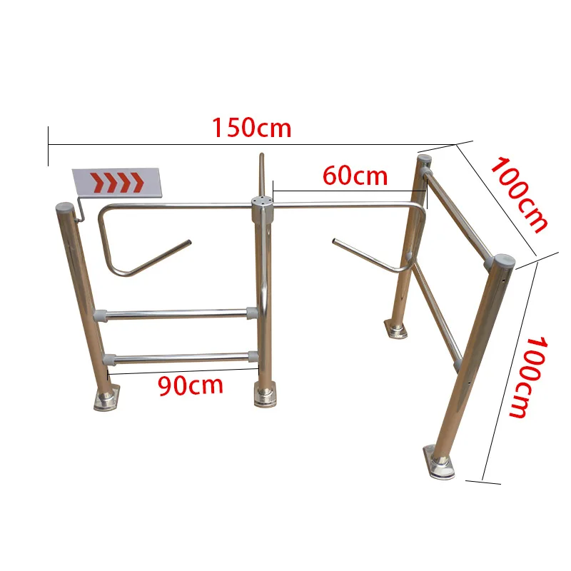 Supermarket Manual Half Height Turnstile Entrance Gate